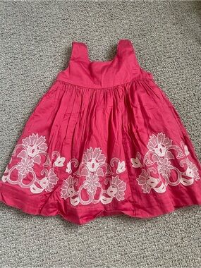 Girls' Pink Embroidered Sundress
